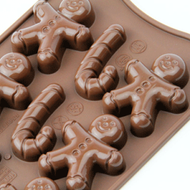 チョコレート型 シリコンモールド MR.GINGER（ジンジャーブレッドマン）SCG012 チョコ型 チョコレートモールド ケーキ型 モルド お菓子 EASYCHOC イージーチョコ ショコラ