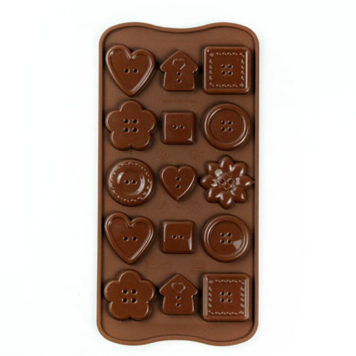チョコレート型 シリコンモールド Choco Buttons（チョコボタン）SCG029 チョコ型 ケーキ型 モルド お菓子  EASYCHOC イージーチョコ ショコラ : お菓子 ケーキ型専門店 おかしの森