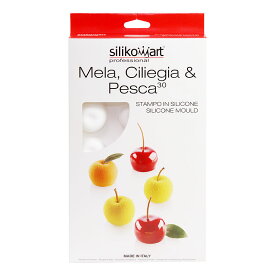 シリコンフレックス メーラ・チリエジャ・ペスカ（アップル・チェリー・ピーチ） 15個付き SF278 Mela, Ciliegia e Pesca (白) お菓子 シリコン型