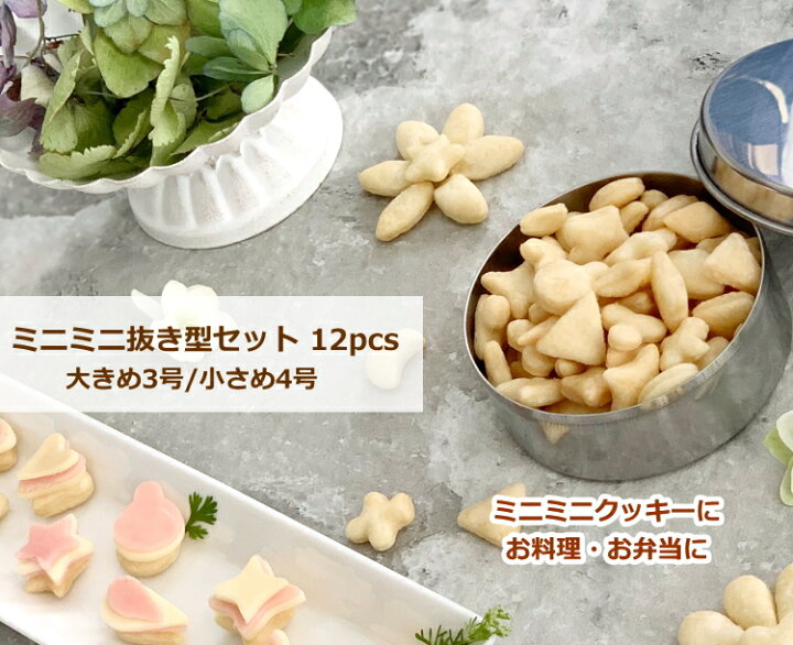 楽天市場 ミニミニ抜き型セット 12pcs 3号 1218 抜き型 金型 クッキー クッキーカッター デコ弁 キャラ弁 簡単 お菓子作り 道具 プレゼント 女性 誕生日 男性 ハロウィン お菓子 お菓子 ケーキ型専門店 おかしの森
