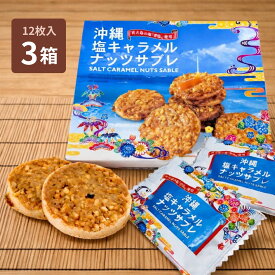 ＜賞味期限：最短2026/4/2＞ 沖縄塩キャラメルナッツサブレ 12枚入× 3箱 沖縄南風堂 お土産 雪塩 宮古島