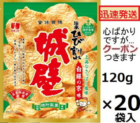 ひざつき製菓 城壁白銀の京味 塩味 無選別(こわれあり) 120g×20袋入ケース販売 米菓 まとめ買い　武平作 城壁せんべい 栃木県 ひび割れせんべい【心ばかりですが…クーポンつきます☆】