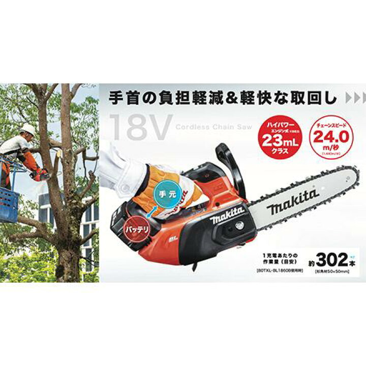 楽天市場】makita マキタ MUC258D 充電式チェンソー（本体のみ）18V 