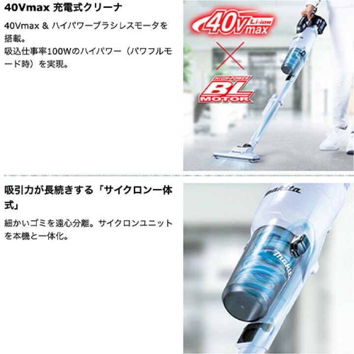 楽天市場】makita マキタ CL003GRDW/O 40Vmax (充電器＋バッテリー付き 