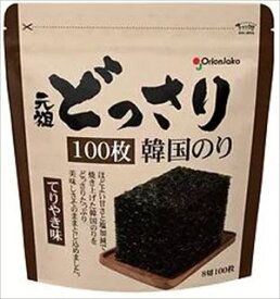 送料無料 オリオンジャコー 元祖どっさり韓国のり てりやき味(8切100枚)×8個