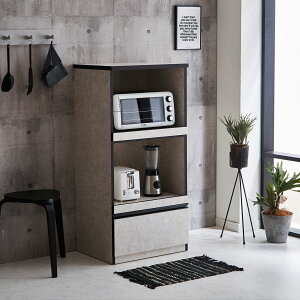 ★ P3倍 マラソン期間限定 ★ 食器棚 ロータイプ 完成品 大川家具 レンジ台 コンパクト レンジラック レンジボード 一人暮らし 幅59 ホワイト ブルックリン ウォールナット ブラック ストーン