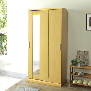 ワードローブ 大川家具 完成品 クローゼット 服吊 衣類収納 キッチンラック キャビネット シンプル おしゃれ 幅90 ミラー付き 姿見 耐震 木 北欧 北欧風 耐震ダボ モスト 90 国産 日本製