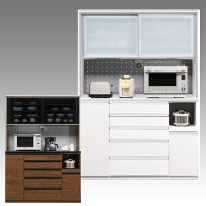 食器棚 完成品 大川家具 キッチンボード カップボード キッチン収納 ダイニングボード ダイニング シンプル おしゃれ ハイタイプ キッチン家電収納 レンジ台 レンジボード 幅139 高級 収納