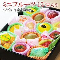 ミニフルーツBOX【15個入り】 季節フルーツ 詰め合わせ 7-10種類 贈答用 ギフト みかん 葡萄 苺 キウイ …