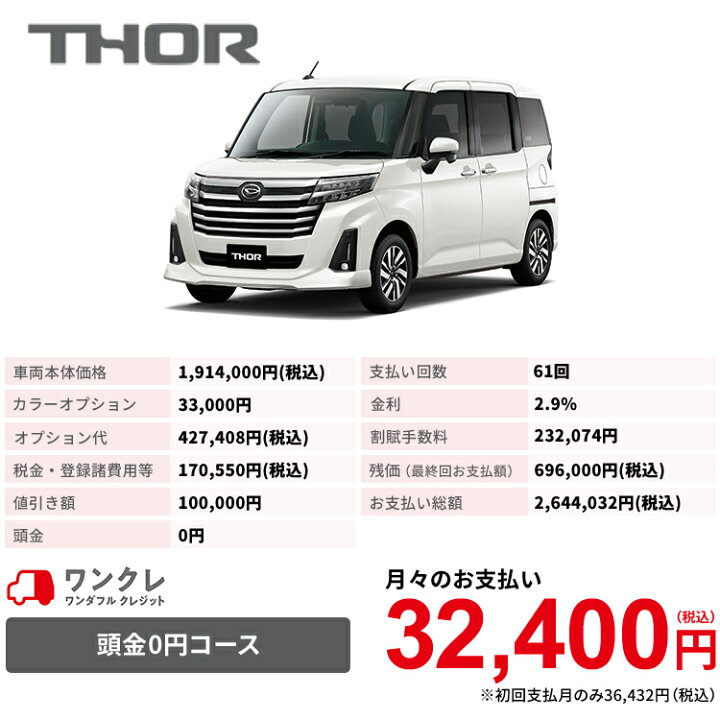 楽天市場 新車 ダイハツ トール Thor カスタムg 2wd パールホワイトiii 61回払い 岡山ダイハツ 公式 自動車 車 5名 5人乗り ワンクレ ホワイト 白 本体 人気 岡山ダイハツみらい支店