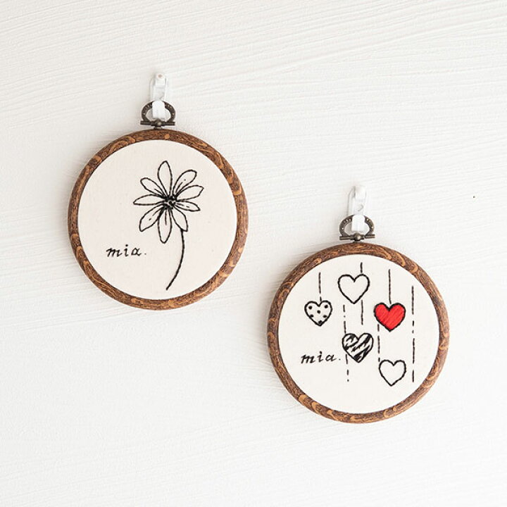 楽天市場】刺繍枠壁飾り【mia】(インテリア 置物 壁掛け 刺繍 お花 