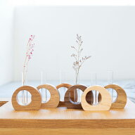 木製フラワーベース 一輪挿し 卓上タイプ ディフューザーボトル【沖家具】(おしゃれ 花瓶 ミニ 試験管 小…
