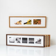 木製 フォトフレーム ワイド ましかく、L判の写真台紙の中から1枚選べます【沖家具】(L判 ましかく 写真 …