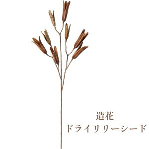 秀〆 材料 造花 アーティフィシャルフラワー ドライリリーシードスプレー 80cm ブラウン パーツ 素材 ハンドメイド アレンジ 手作り しめ飾り しめ縄