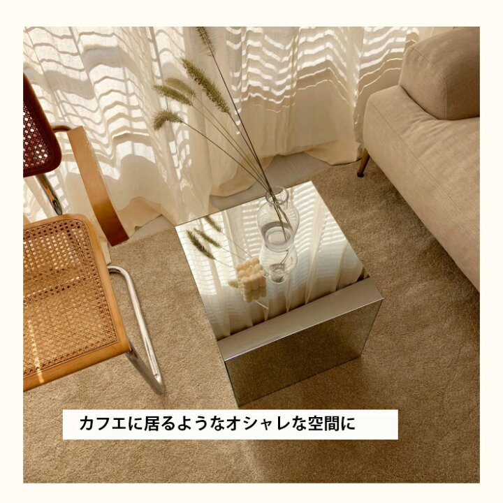 楽天市場】ミラー サイドテーブル 鏡 6面鏡 4サイズ選択 30*30 40*40 