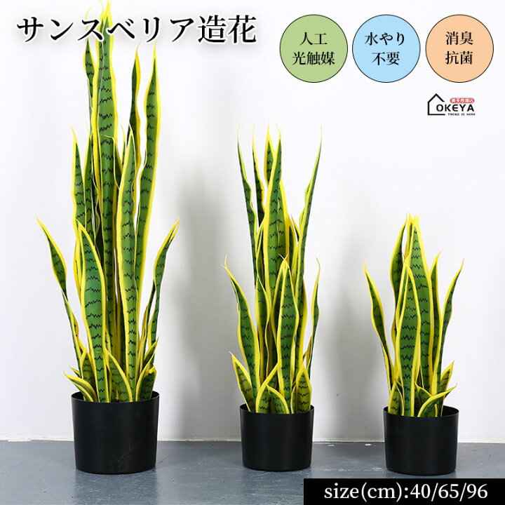 楽天市場】サンスベリア フェイクグリーン 観葉植物 造花 人工光触媒 