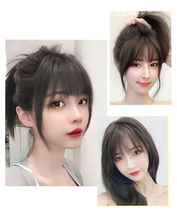 楽天市場 送料無料 ヘアピース ポイントウィッグ 前髪ウィッグ ブラック 黒 つむじ付き シースルー 3d構造 自然 分け目手植え 白髪隠れ 脱毛 増毛 小顔 医療用 通気性 耐熱 男女通用 Okeya楽天市場店