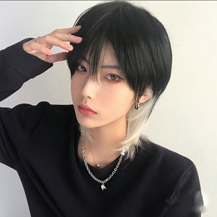 ウィッグ かつら メンズ ショート 自然 男装 黒 フルウィッグ 原宿 人気 イケメン ファッション ゆるふわ 耐熱 変装 男女兼用 ネット 櫛付き クールグレー 64 以上節約
