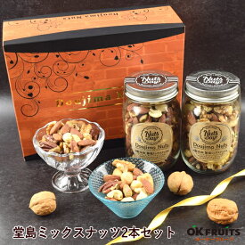 【テレビで話題】バレンタイン ナッツ ギフト おつまみ 冬ギフト 高級 7種ミックスナッツ 中瓶2本セット プレゼント 無添加 無塩 プレミアム 高級 おつまみ お菓子 送料無料 おしゃれ 昨年4527個の販売実績 ナッツ おつまみ セット 堂島ナッツ中瓶セット