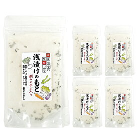 浅漬けの素　200g 5袋セット粉末タイプ 簡単 混ぜるだけ 炒飯 塩焼きそば 天ぷら塩 刻みめかぶ入り 送料込み