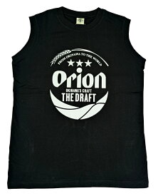 【送料無料】正規品 オリオンビール ノースリーブ Tシャツ 黒 ドラフト缶デザイン タンクトップ 綿100% S M L LL サイズ グッズ 雑貨 かわいい おしゃれ 限定 沖縄お土産 メンズ レディース 沖縄お土産 人気 おすすめ 無地 大きい 綿100 プリント 男性 女性 ロゴ おもしろ