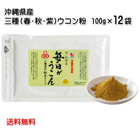 沖縄県北部産　やんばる毎日がウコン粉末 袋入り 100g×12袋 （秋ウコン・春ウコン・紫ウコン 3種ウコン） 送料無料 クルクミン ミネラル