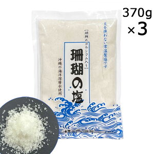 珊瑚の塩 370g×3袋セット 天日塩 海洋深層水 サンゴカルシウム入り 送料無料 黒糖本舗垣乃花