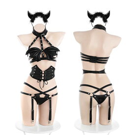 【期間限定！6560円→3280円】サキュバス コスプレ セクシー サキュバス 小悪魔 過激コスプレ サキュバス 衣装 サキュバス ガーター 黒 セクシーコスプレ 大人 エロコスプレ セクシー 悪魔 デビル 闇夜セクシー ランジェリー コスプレ 悪魔 デビル