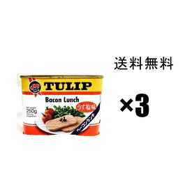 チューリップ　ベーコンランチ　 うす塩味 250g×3缶セット /