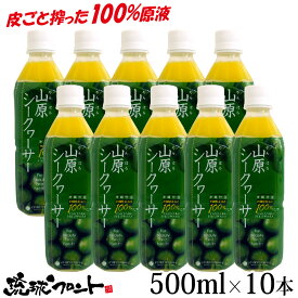 山原シークワーサー PET 500ml×10本セット 送料無料 沖縄産 シークワーサー シークヮーサー 果汁100% 原液 ストレート 山原シークヮーサー 沖縄 沖縄県産 山原 やんばる ノビレチン 琉球フロント