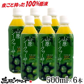 ★ポイントアップ商品★ 【2024年4月度月間優良ショップ受賞】 山原シークワーサー PET 500ml×6本セット 送料無料 沖縄産 シークワーサー シークヮーサー 果汁100% 原液 ストレート 山原シークヮーサー 沖縄 沖縄県産 山原 やんばる ノビレチン 琉球フロント