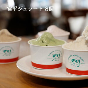 宮平ジェラート8個セット(ミルク カフェオレ いちご 抹茶)牛乳屋さんが作った アイスクリーム 夏ギフト 冬ギフト お取り寄せ 苺 【送料無料】