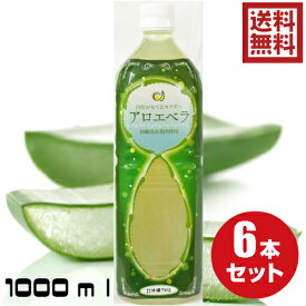 沖縄県産アロエベラジュース 1L 6本セット 送料無料 沖縄産 アロエベラ 1000ml アロエベラエキス 葉肉使用 腸内環境 改善 国産 安心 安全 アロエベラジュース アロエジュース アロエドリンク お得 セット割引 60日分のアロエベラジュース