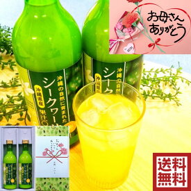 シークワーサー贈り物 沖縄県産シークヮーサージュース500ml×2本セット 送料無料 シークワーサージュース ギフト ジュースギフト プレゼント 贈り物 シークワーサー お中元 暑中御見舞い 御祝 御礼 出産祝い 内祝い お返し 敬老の日 父の日