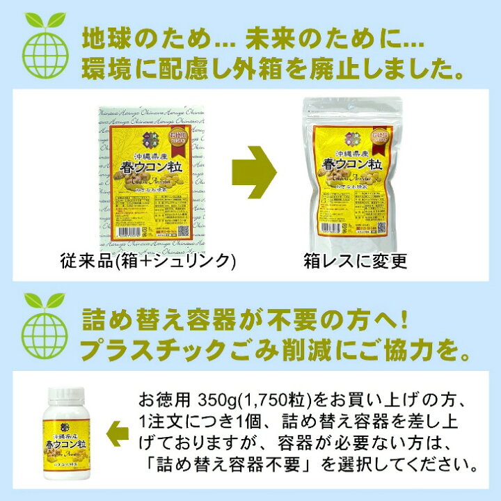 楽天市場】春ウコン 粒タイプ 沖縄県産 春ウコン粒 お徳用 350g 1750粒 