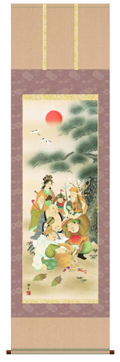 楽天市場】掛け軸 七福神 尺五サイズ 送料無料！ 掛軸 : 沖縄表装ショップ 