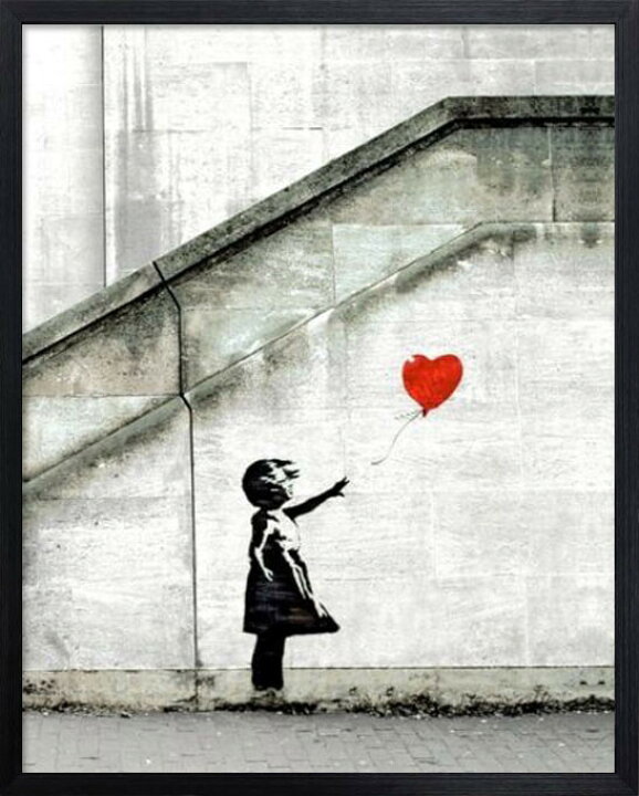 楽天市場】バンクシー Banksy Red Balloon 額 アートフレーム【送料 