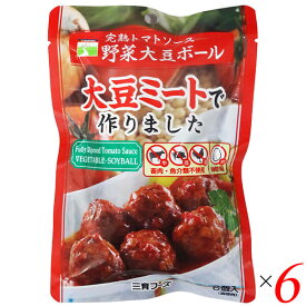 【スーパーSALE！ポイント2倍！300円クーポン！】大豆ミート ソイミート ヴィーガン 三育フーズ 完熟トマトソース野菜大豆ボール 100g 6袋セット
