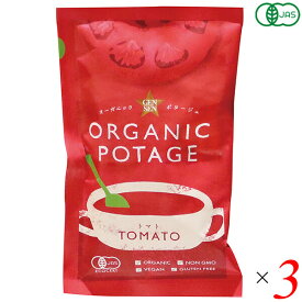 【スーパーSALE！ポイント6倍！】スープ レトルト フリーズドライ オーガニックポタージュ ORGANIC POTAGE トマト 16g 3個セット コスモス食品 送料無料