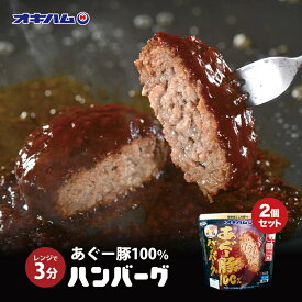 あぐー豚 100％ ハンバーグ (200g) ×2個セット 送料無料 沖縄お土産 オキハム 沖縄 お土産 土産 グルメ 沖縄土産 沖縄県産 アグー豚 アグー あぐー プレゼント ギフト お取り寄せ 贈り物 沖縄ハム レトルト 食品 人気