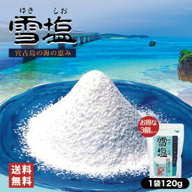 雪塩 パウダータイプ（120g） 【3個セット/360g】 送料無料 ネコポス 沖縄 塩 宮古島 沖縄お土産 お土産 ダイエット マッサージ ソルト おみやげ 調味料 無添加 ミネラル パウダー 人気