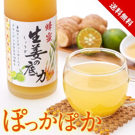 シークワーサーはちみつ生姜ドリンク 生姜の底力 500g 原液 国産生姜 冷え症 ハチミツ シークワーサー 送料無料 ビタミンC クエン酸 ノビレチン ジンジャー ジンゲロール 　ジンジャーエール