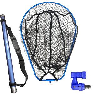 小継玉の柄 BLUE LARCAL400 ランディングネットL 3点セット (landingset-002)|玉の柄 タモ網 アミ 磯玉 ランディング シャフト ギャフ エギング 磯 波止 海 釣り 釣具 道具 おり チヌ 淡水バス シーバ