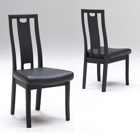 ダイニングチェア 2脚セット ハイバック 木製 レザー 食卓椅子 イス 椅子 ブラック 北欧 おしゃれ 人気