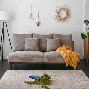 3P ソファ 3人掛け 背もたれ クッション コーデュロイ ソファー 布 ファブリック ソファ 幅182cm 3P リビング ナチュラル 北欧 撥水加工 お掃除ロボ 脚付き ロータイプ ライトグレー グレー北欧