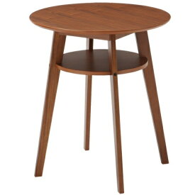 カフェテーブル 丸テーブル天然木 棚付き 幅60cm ラウンドテーブルダイニングテーブル ティテーブル 丸テーブル ダイニングテーブル 60cm かわいい ウオールナット突き板 木製 丸型 円形 おしゃれ 人気