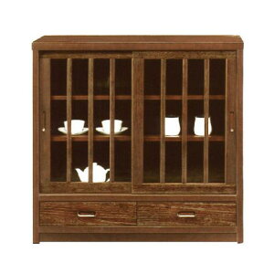 サイドボード 食器棚 カップボード キャビネット リビング 90cm /リビング収納 収納家具 和風 ライトブラウン /
