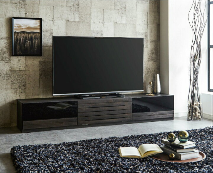 楽天市場 テレビボード180 かっこいい 黒 シンプル 開梱設置付き 日本製 完成品 スミ テレビ台 幅180 国産 木製 Tv台 テレビボード ロータイプ ローボード Tvボード 収納 多い Avボード Avラック 北欧 180cm テレビラック 浮造り ｏｋ家具牧場
