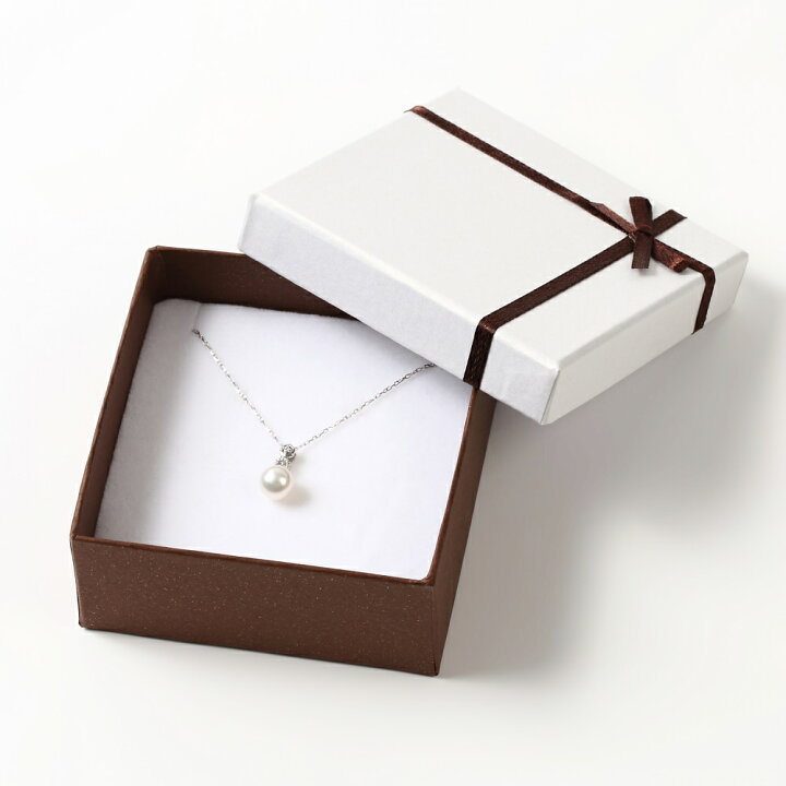 楽天市場】真珠 ペンダント ネックレス パール 7mm ダイヤ 0.01ct 