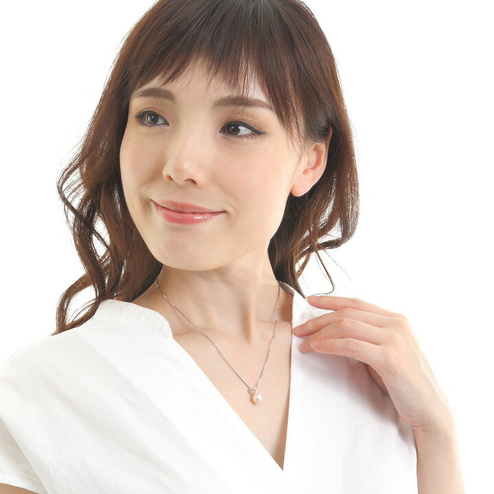 楽天市場】ネックレス パール あこや 真珠 8mm ダイヤモンド 0.02ct 